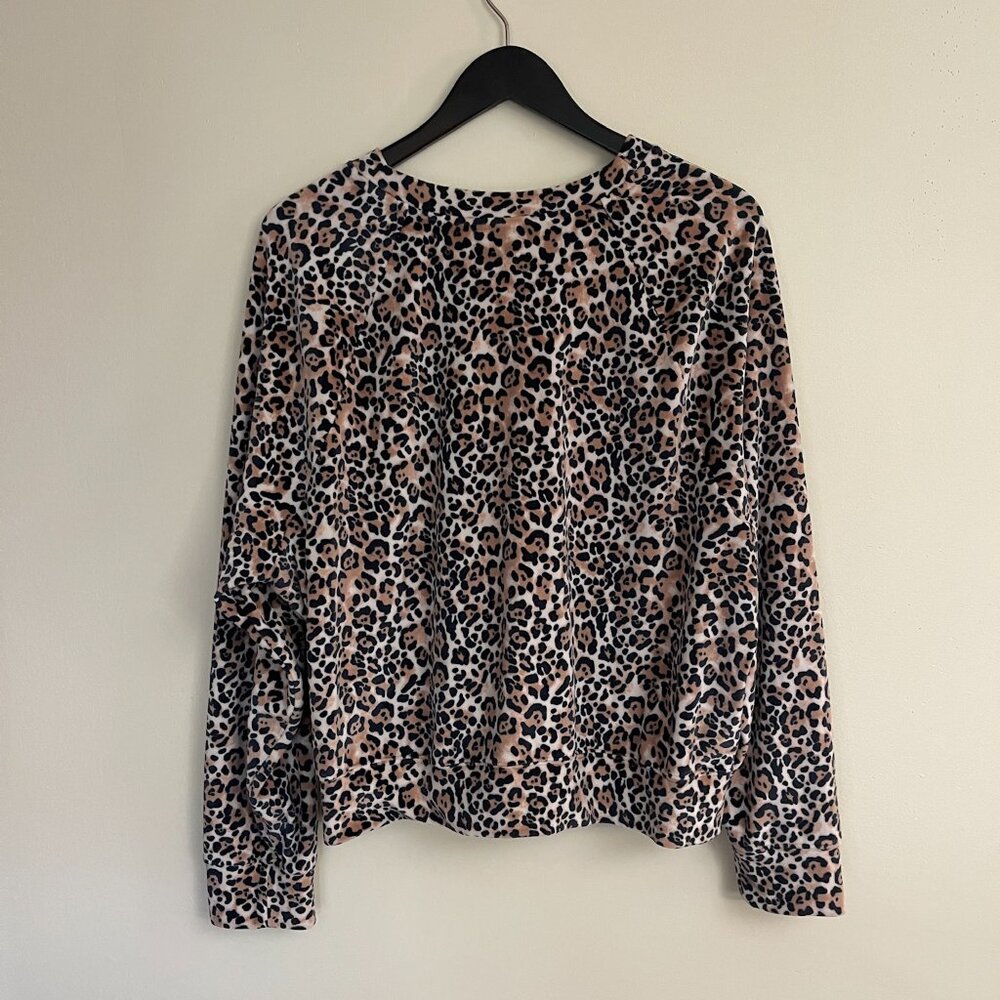 Victoria’s Secret Velour Sweatshirt Animal Print Pullover Sweater, Size Large - Picture 3 of 8